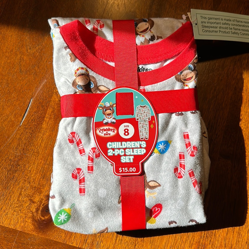 NWT- Target Wondershop- kids holiday reindeer pajama set.